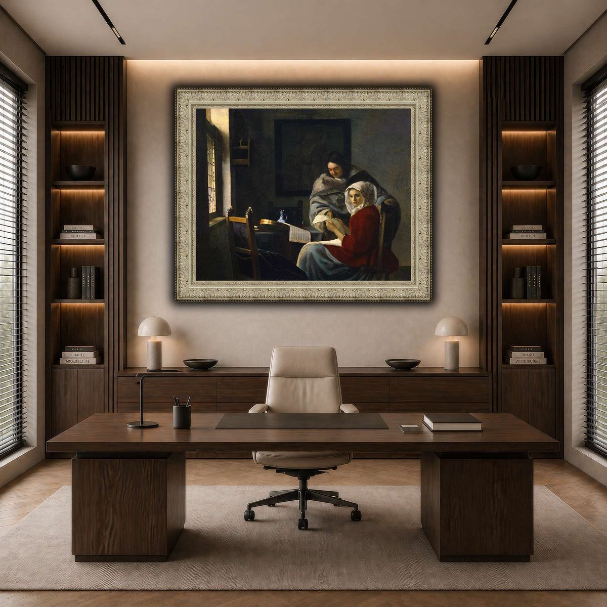 Vermeer_Girl_Interrupted_at_Her_Music dark neutral-office