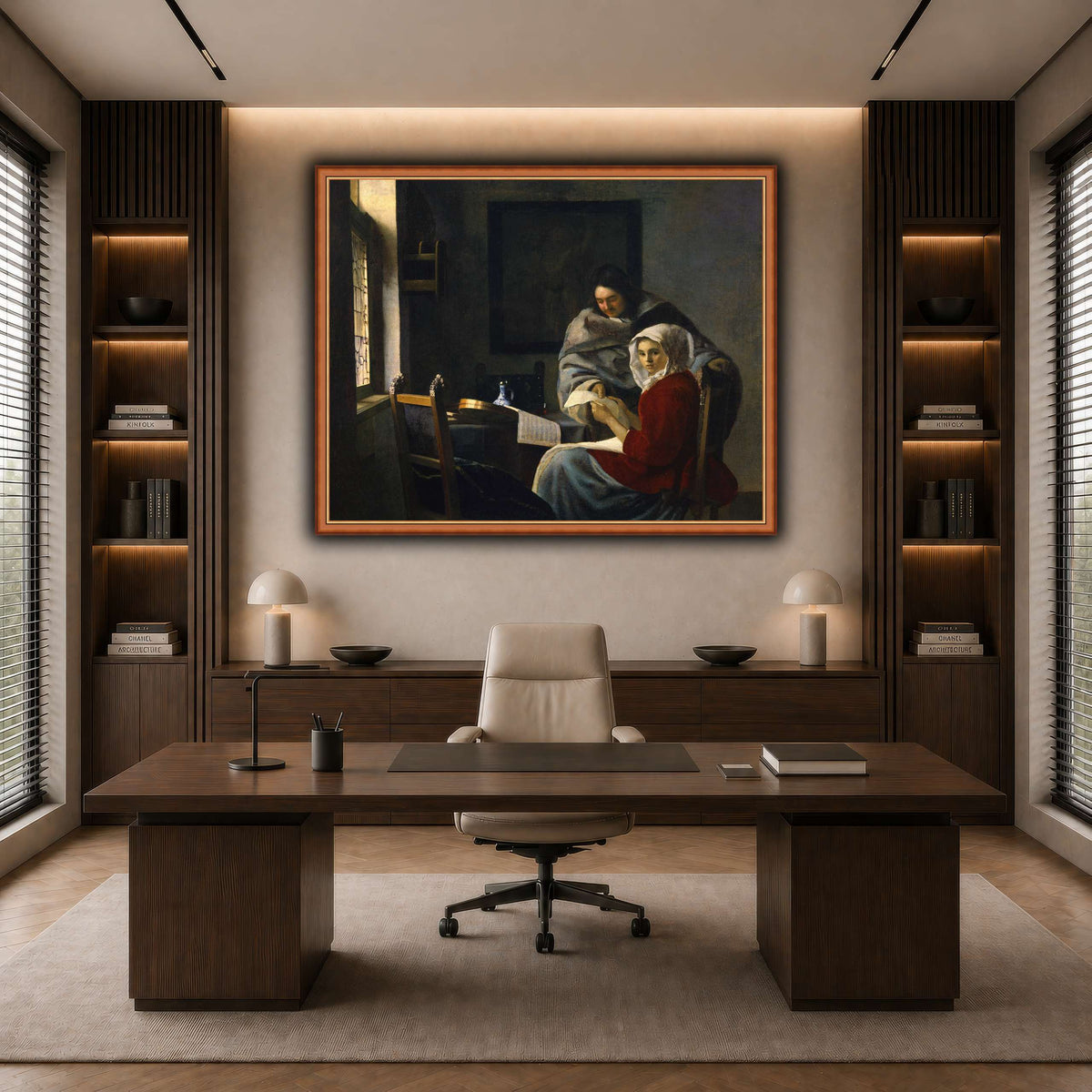 Vermeer_Girl_Interrupted_at_Her_Music dark neutral-office