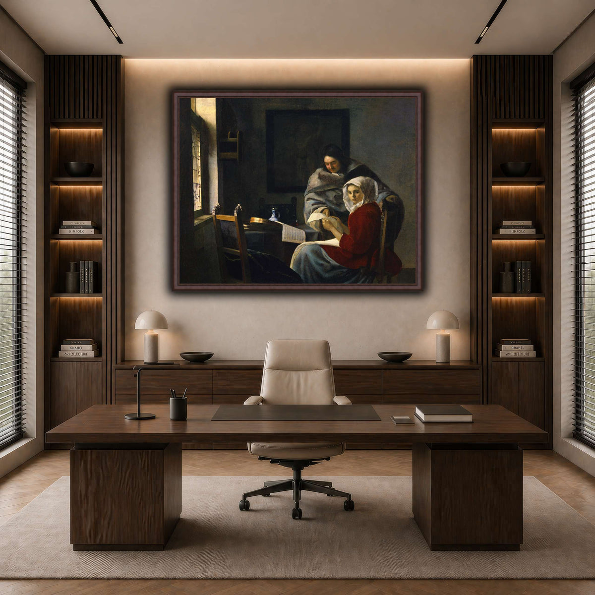 Vermeer_Girl_Interrupted_at_Her_Music dark neutral-office