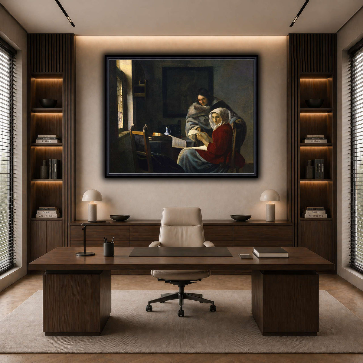 Vermeer_Girl_Interrupted_at_Her_Music dark neutral-office
