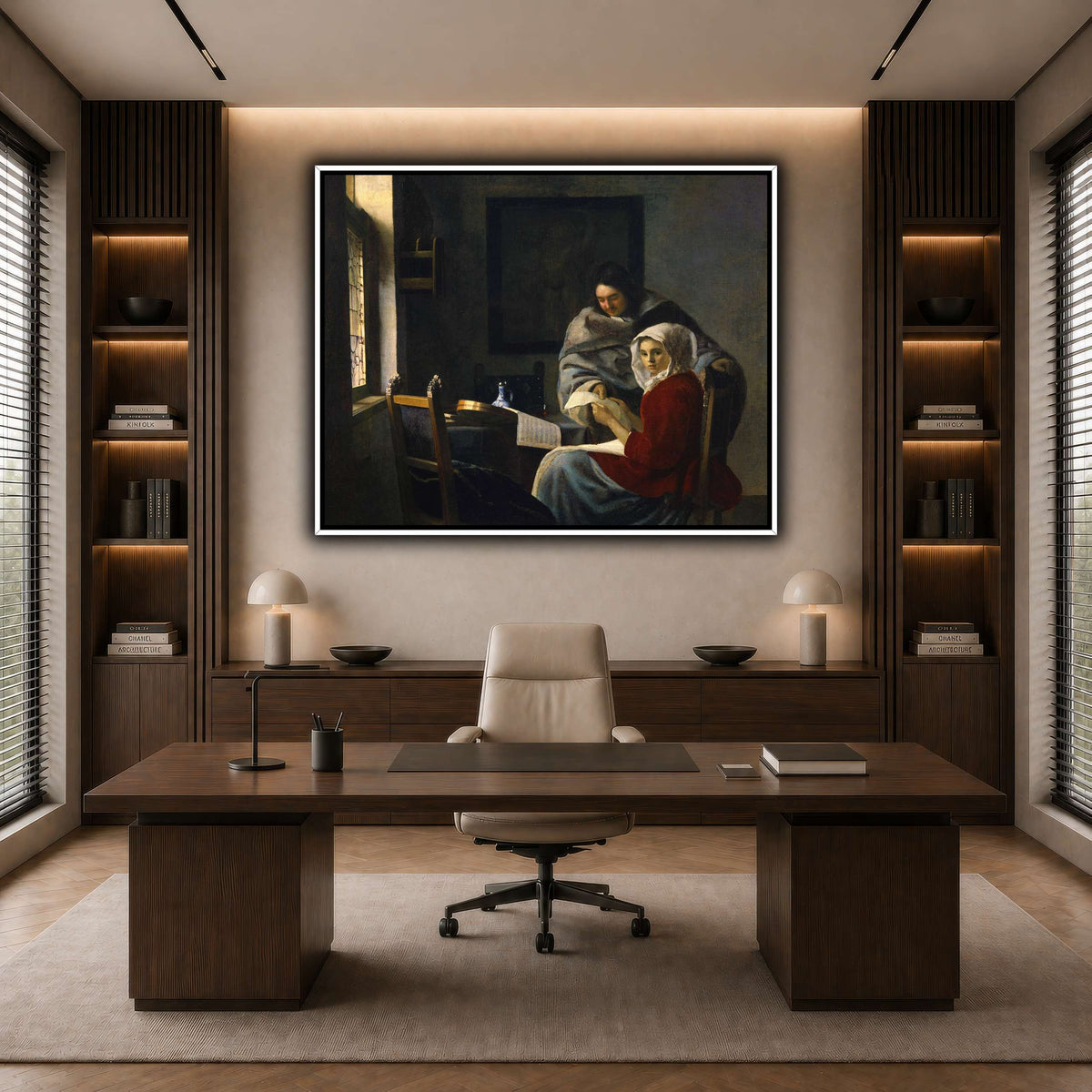 Vermeer_Girl_Interrupted_at_Her_Music dark neutral-office