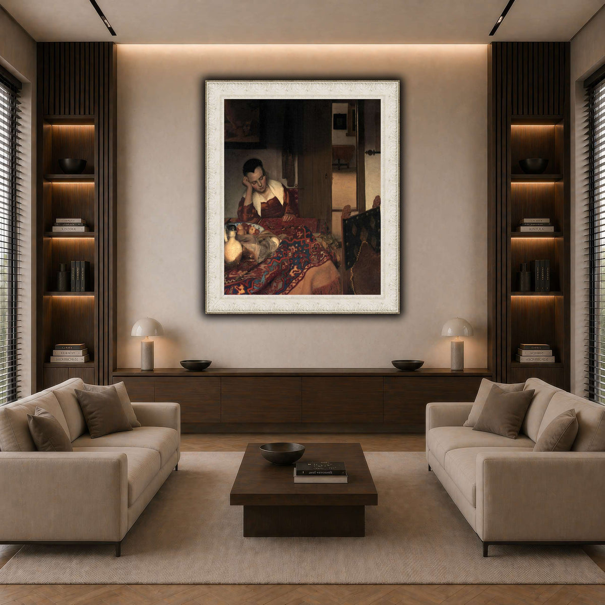 Vermeer_young_women_sleeping_result dark neutral-living room