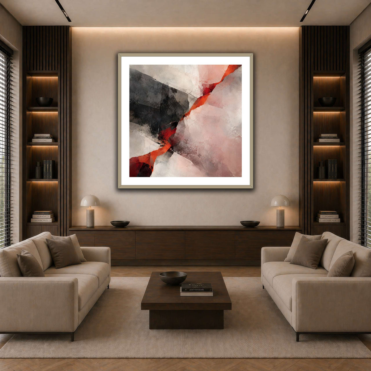 Vermilion Passage Through Dissolving Planes-3 dark neutral-living room