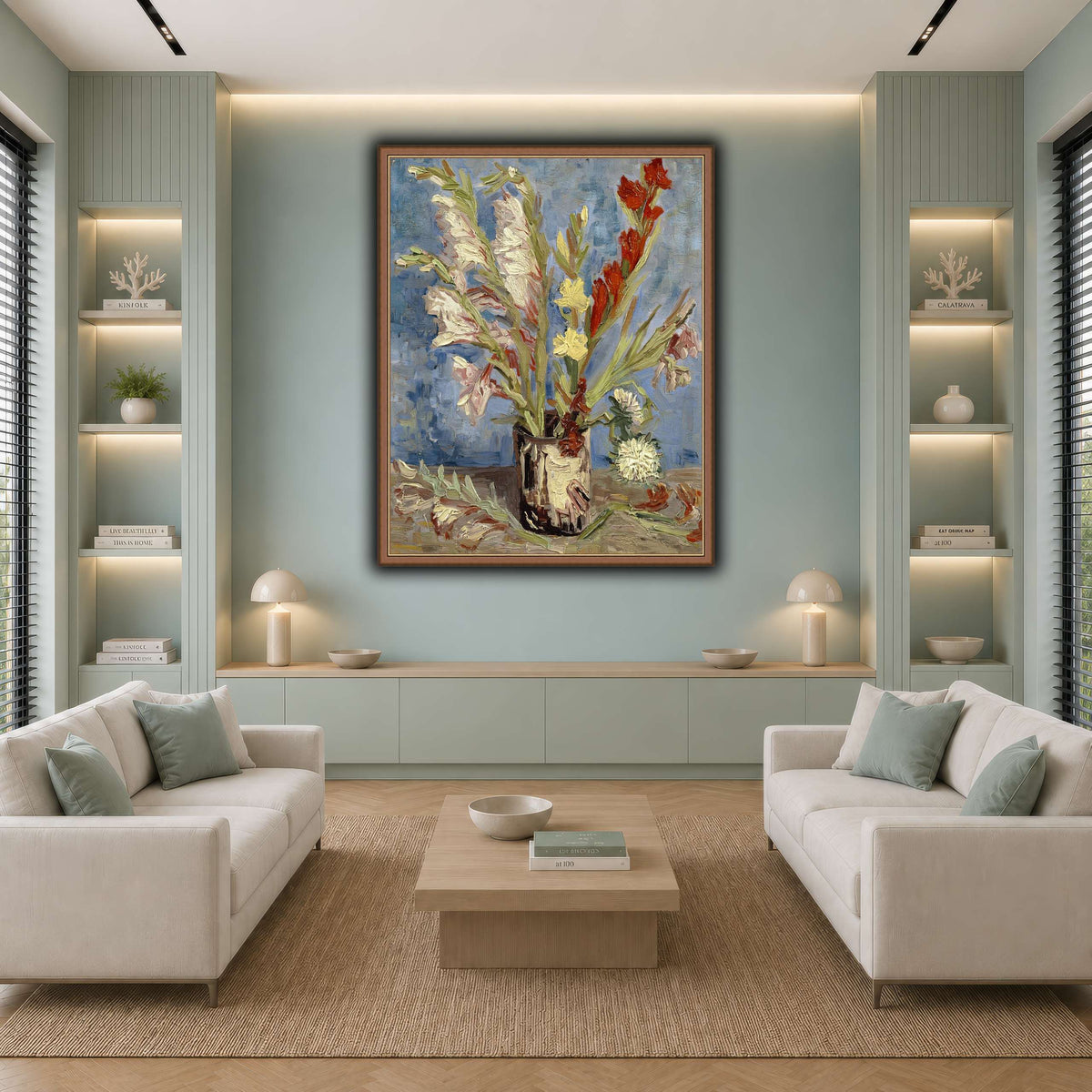 Vincent_van_Gogh_-_Vaas_met_tuingladiolen_en_Chinese_asters cool-living room