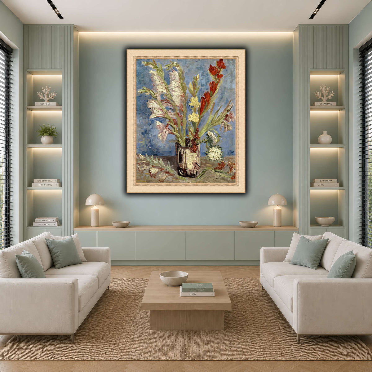Vincent_van_Gogh_-_Vaas_met_tuingladiolen_en_Chinese_asters cool-living room