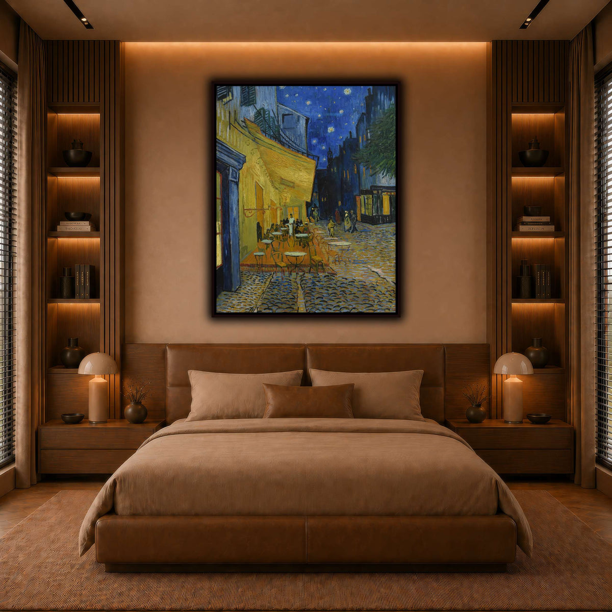 Vincent_van_Gogh_(1853-1890)_Caféterras_bij_nacht_(place_du_Forum)_Kröller- warm-bedroom