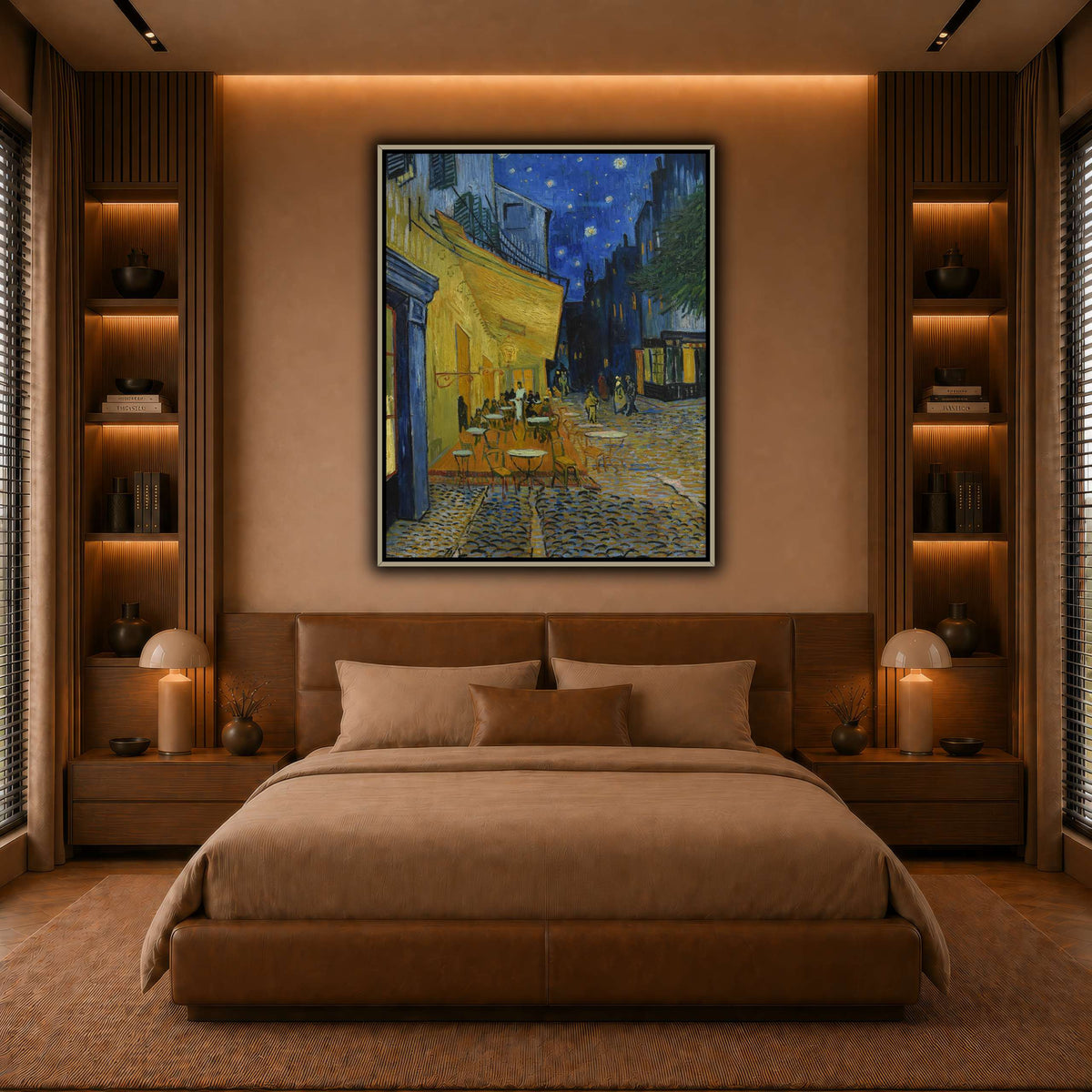 Vincent_van_Gogh_(1853-1890)_Caféterras_bij_nacht_(place_du_Forum)_Kröller- warm-bedroom
