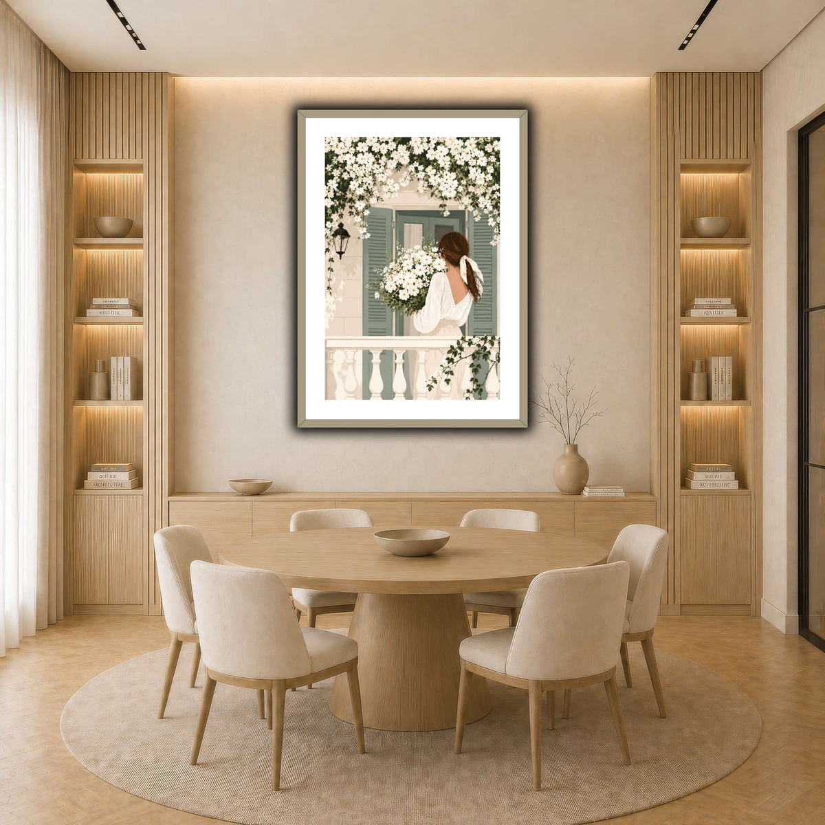 White Spring on the Balcony light neutral-dining room