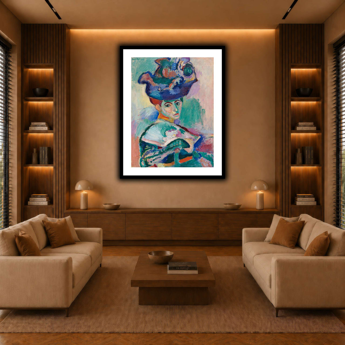 Woman-with-a-Hat_Henri_Matisse warm-living-room