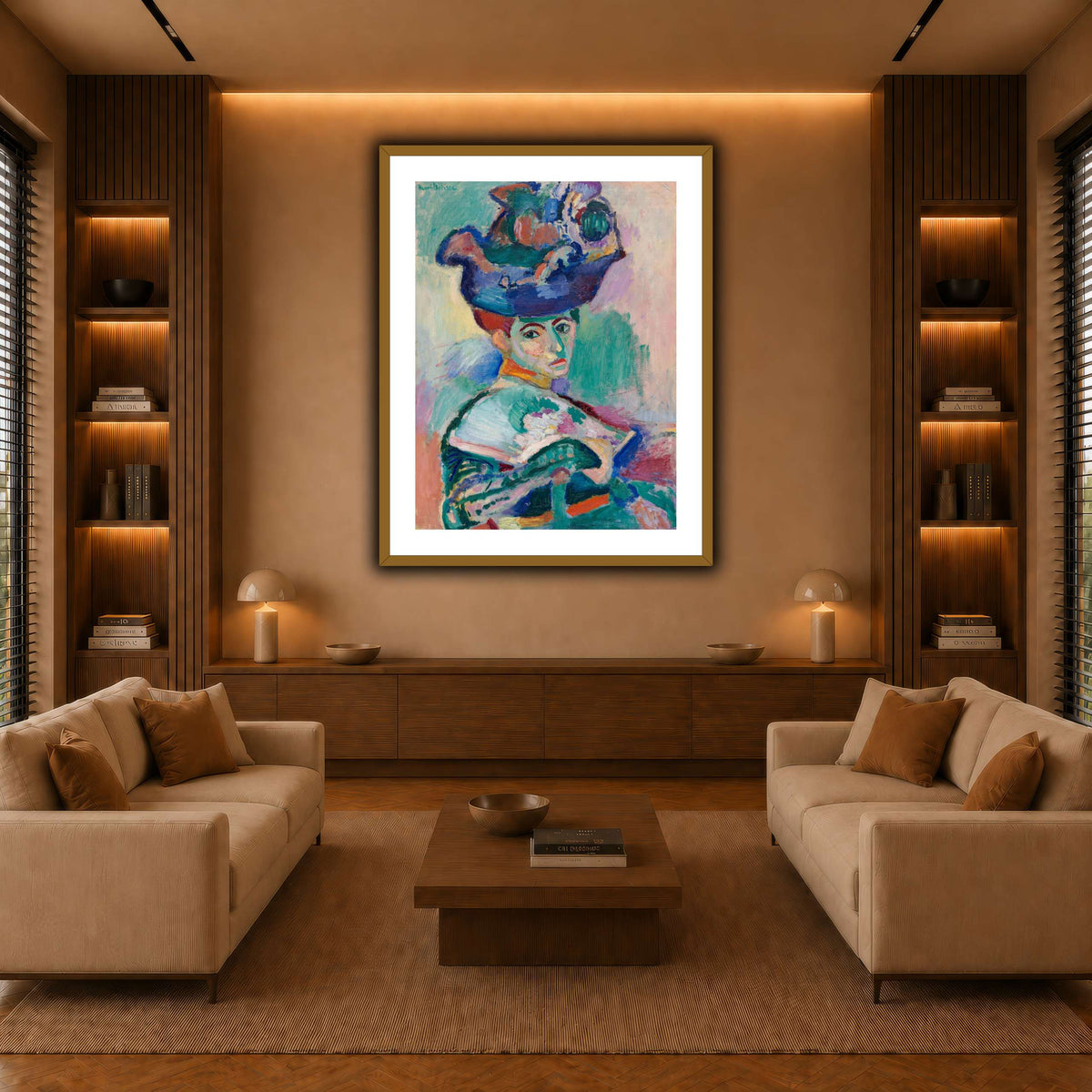 Woman-with-a-Hat_Henri_Matisse warm-living-room