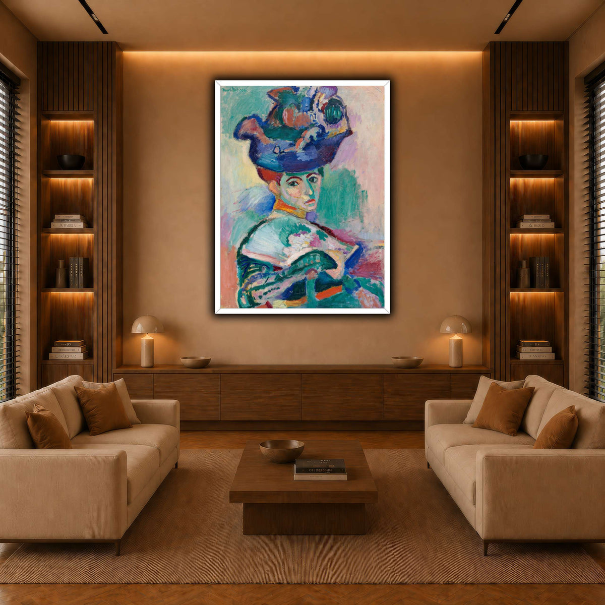 Woman-with-a-Hat_Henri_Matisse warm-living-room