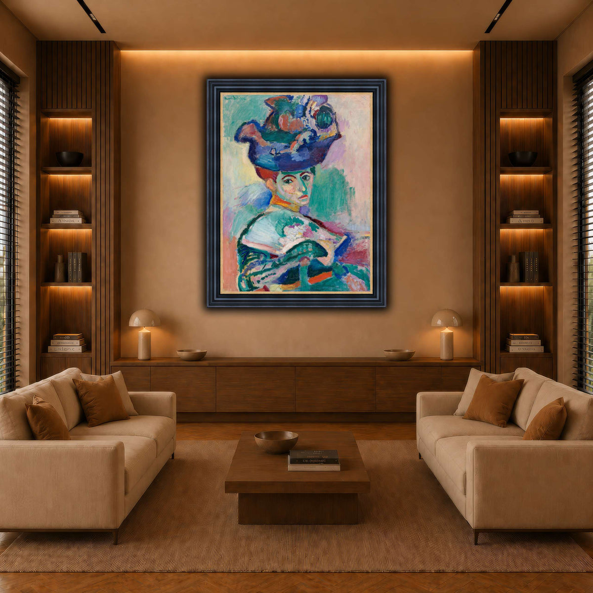 Woman-with-a-Hat_Henri_Matisse warm-living-room
