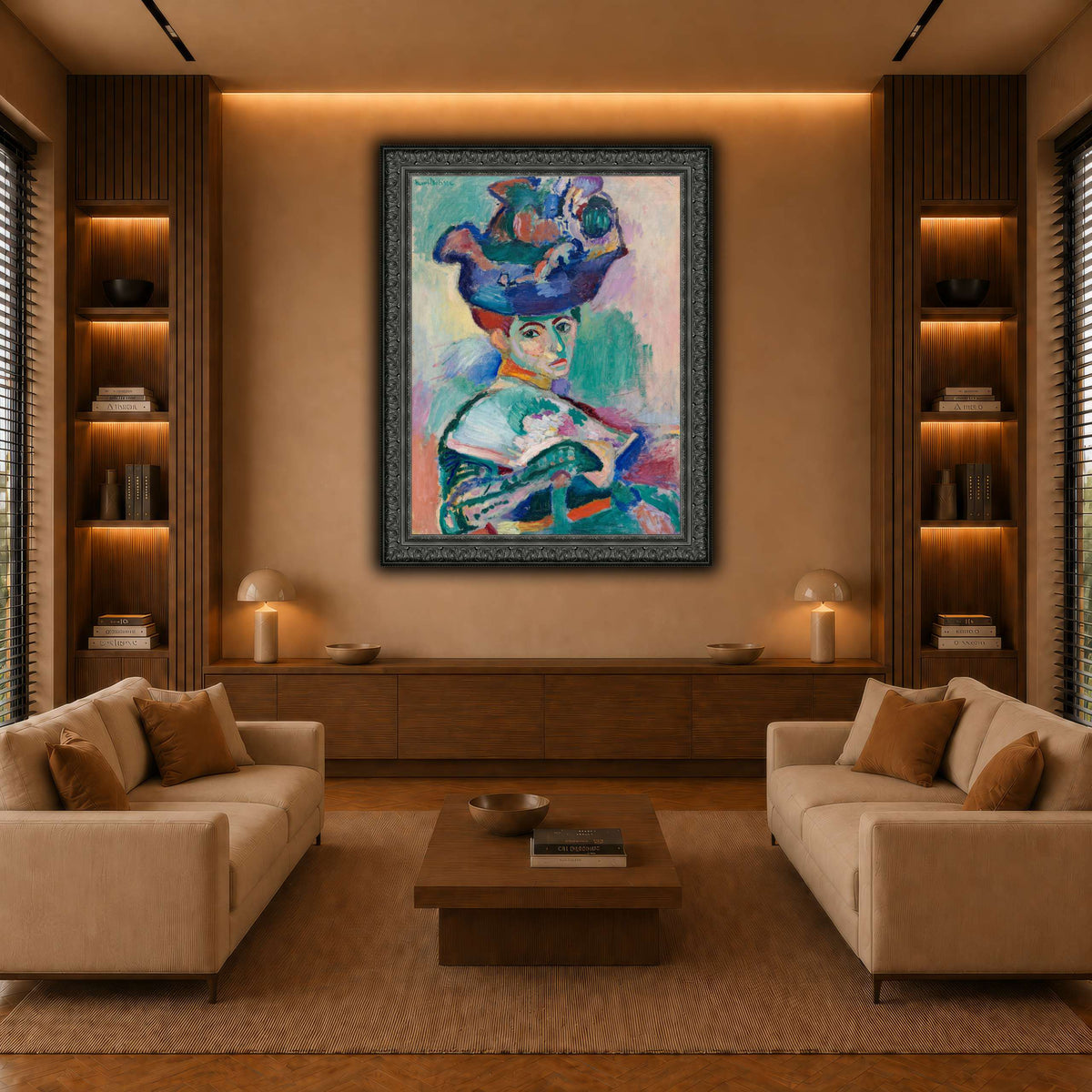 Woman-with-a-Hat_Henri_Matisse warm-living-room