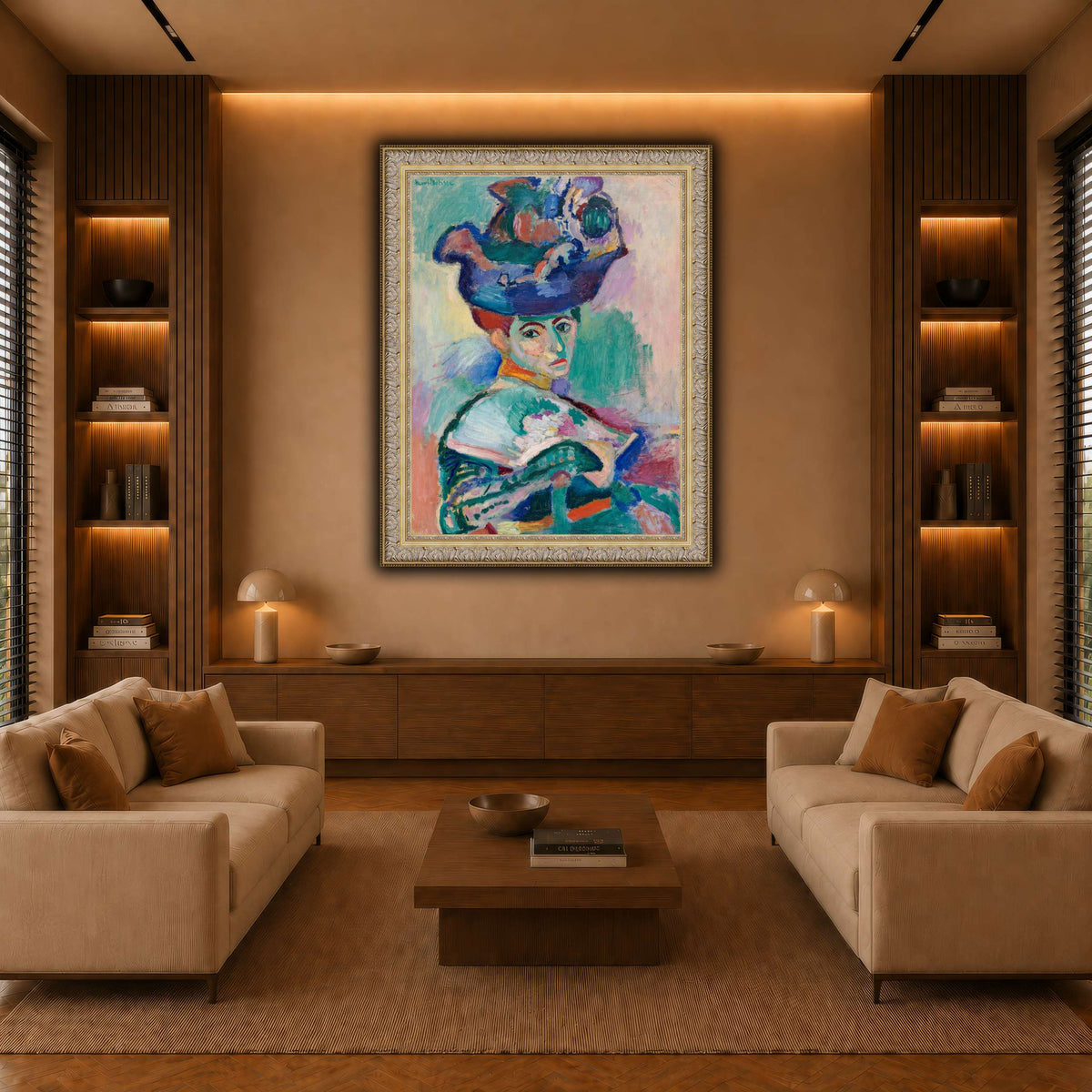 Woman-with-a-Hat_Henri_Matisse warm-living-room