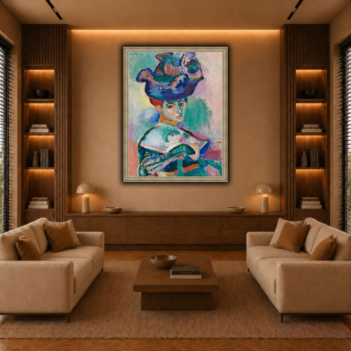Woman-with-a-Hat_Henri_Matisse warm-living-room