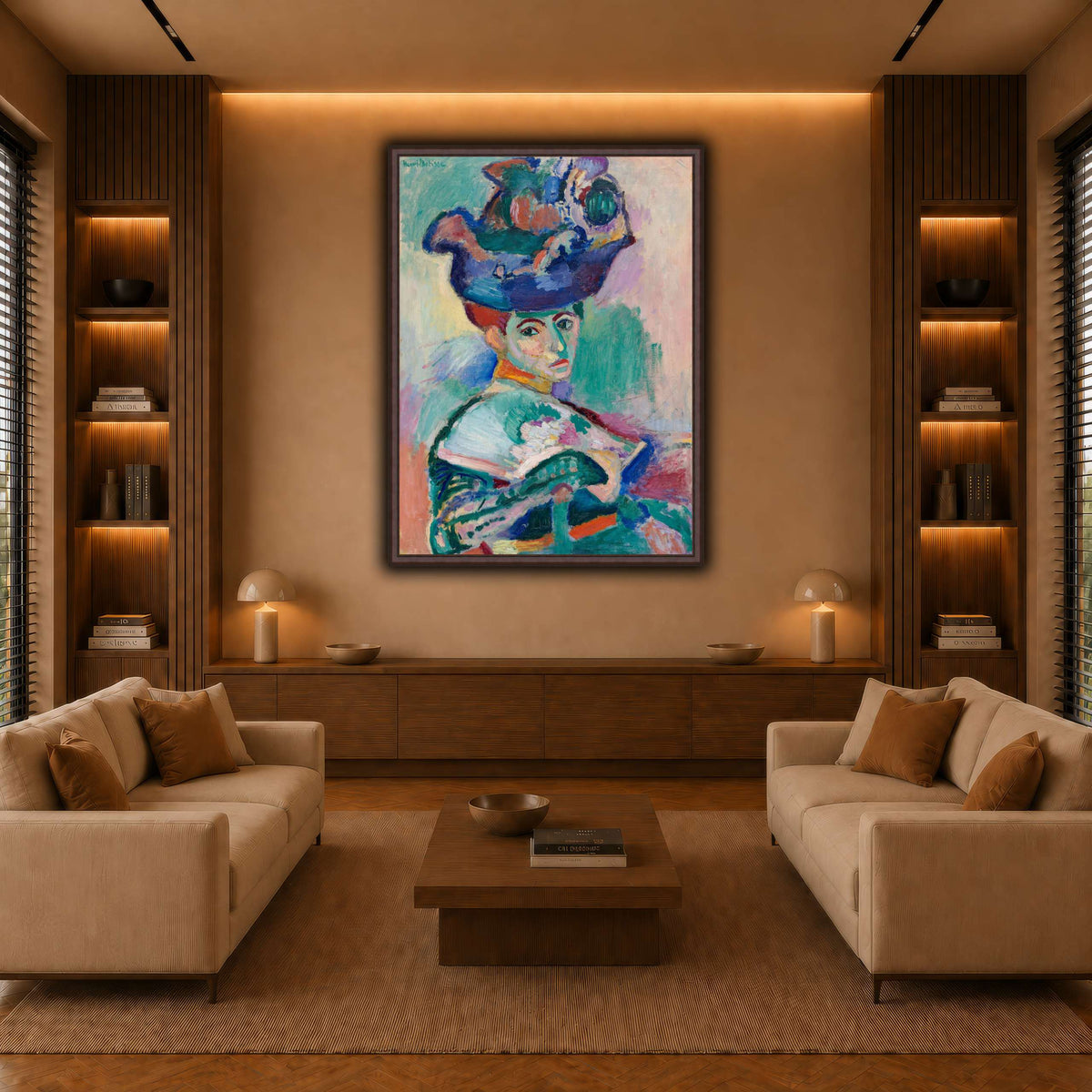 Woman-with-a-Hat_Henri_Matisse warm-living-room
