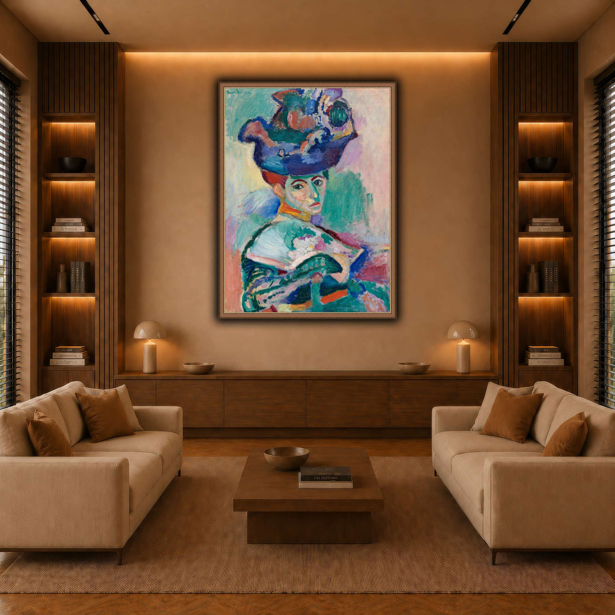Woman-with-a-Hat_Henri_Matisse warm-living-room