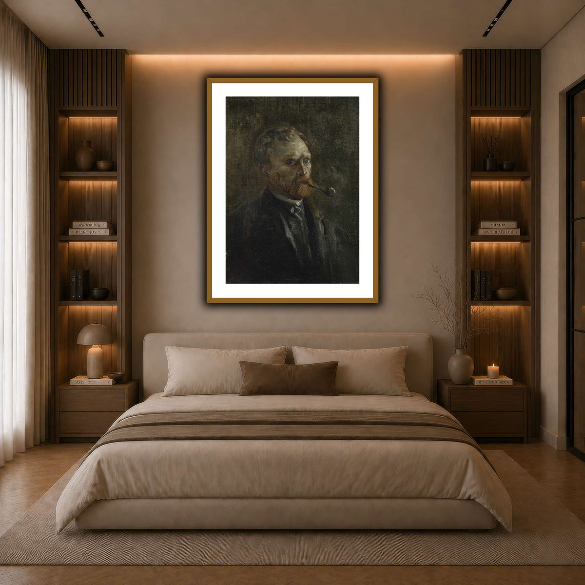 Zelfportret dark neutral-bedroom
