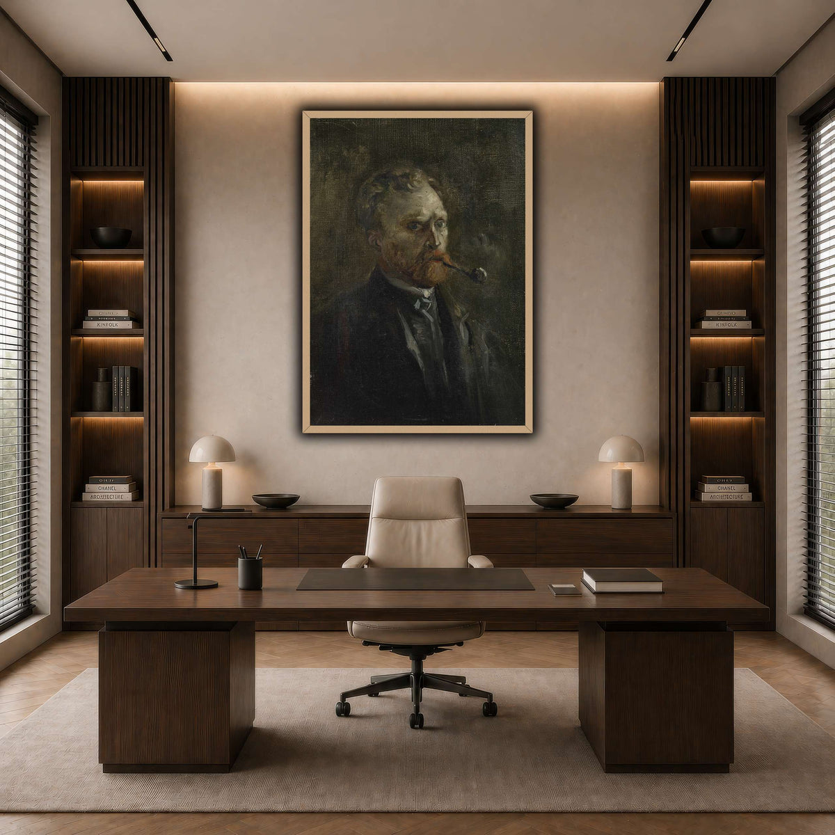 Zelfportret dark neutral-office