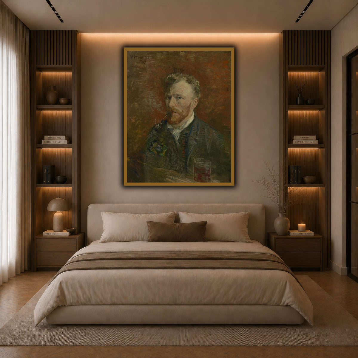 Zelfportret_met_glas dark neutral-bedroom